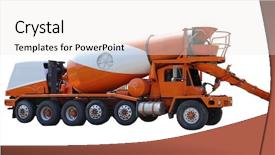  Presentation with mixer truck - Cool new theme with cement mixer truck isolated backdrop and a sky blue colored foreground