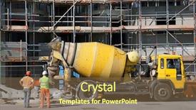  Presentation with mixer truck - Slides having cement mixer truck parked background and a tawny brown colored foreground