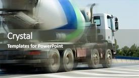  Presentation with mixer truck - Colorful PPT theme enhanced with cement mixer truck backdrop and a gray colored foreground