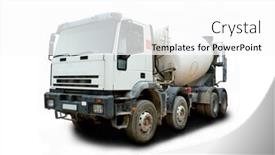  Presentation with mixer truck - Presentation consisting of cement-mixer-truck background and a white colored foreground