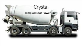  Presentation with cement industry - Presentation theme featuring cement mixer truck background and a white colored foreground