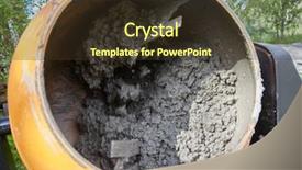  Presentation with concrete construction - Presentation enhanced with cement mortar for building background and a tawny brown colored foreground