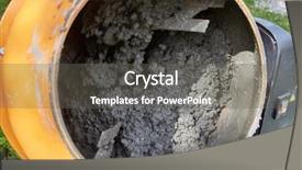  Presentation with building foundation - PPT theme consisting of cement mortar for building background and a gray colored foreground
