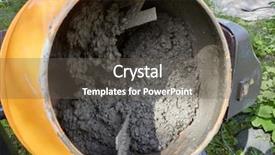  Presentation with concrete construction - PPT theme featuring cement mortar for building background and a gray colored foreground