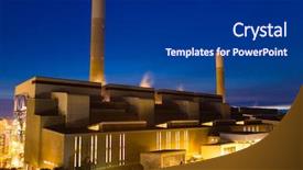  Presentation with power plant - Amazing slide set having cement plant and power sation backdrop and a navy blue colored foreground