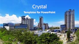  Presentation with cement factory - PPT layouts having cement plant at day background and a teal colored foreground