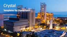  Presentation with cement - Slide deck featuring cement plant at night background and a teal colored foreground