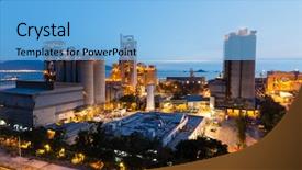  Presentation with cement factory - Audience pleasing presentation design consisting of cement plant at night backdrop and a  colored foreground