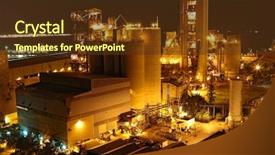  Presentation with cement factory - PPT theme enhanced with cement plant at night background and a tawny brown colored foreground