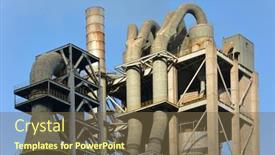  Presentation with cement factory - PPT theme enhanced with cement-plant-factory-in-asian background and a tawny brown colored foreground