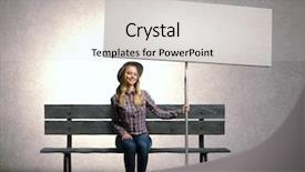  Presentation with cement - Beautiful PPT layouts featuring cement sheets - young girl in casual backdrop and a light gray colored foreground