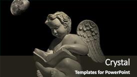  Presentation with fantasy angel - Colorful slide set enhanced with cemetary - angel reading by moon light backdrop and a tawny brown colored foreground