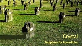  Presentation with unesco - PPT layouts with cemetary - cimitery in crespi d'adda unesco background and a tawny brown colored foreground