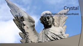  Presentation with angel broking - Amazing theme having cemetary - statue of an angel backdrop and a light blue colored foreground
