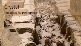  Presentation with terra - Slide deck featuring cemetary - xian china historic restored terra background and a coral colored foreground