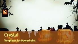  Presentation with cemetery - Audience pleasing PPT theme consisting of cemetery grave stones on background backdrop and a tawny brown colored foreground