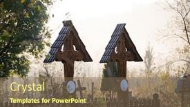  Presentation with orthodox - Cool new slides with cemetery-in-autumn-mist-orthodox backdrop and a violet colored foreground