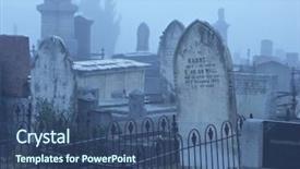  Presentation with cemetery - Theme featuring cemetery in fog background and a ocean colored foreground
