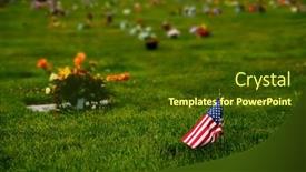  Presentation with american flag - Slides enhanced with cemetery-or-grave-yard background and a tawny brown colored foreground