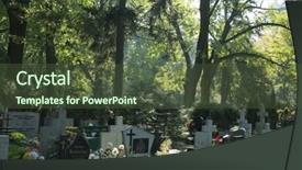  Presentation with cemetery - Beautiful slide deck featuring fire in the city center backdrop and a coral colored foreground