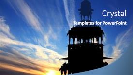  Presentation with india - PPT layouts having cenotaph-silhouette-against-beautiful-sunset background and a ocean colored foreground