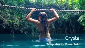  Presentation with maya - PPT layouts featuring cenote sinkhole in riviera maya background and a ocean colored foreground