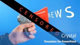  Presentation with high quality - Cool new presentation theme with censored-news-megaphone-concept-high backdrop and a teal colored foreground