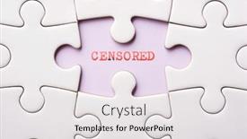  Presentation with cyber sex word written - Amazing slide set having censored-word-written backdrop and a light gray colored foreground