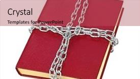  Presentation with crystal logistics and supply chain - Theme enhanced with censure - book and chain isolated background and a red colored foreground