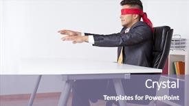  Presentation with eyes - Beautiful presentation featuring censure - businessman at his office backdrop and a coral colored foreground