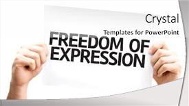  Presentation with freedom - PPT theme consisting of censure - freedom of expression card isolated background and a white colored foreground