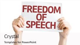  Presentation with freedom - Audience pleasing presentation theme consisting of censure - freedom of speech card isolated backdrop and a sky blue colored foreground