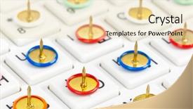  Presentation with keyboard - Presentation theme featuring censure - pins on computer keyboard background and a  colored foreground