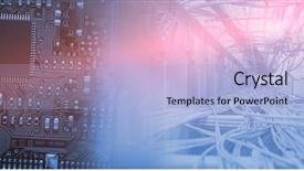  Presentation with printed circuit board - PPT theme consisting of center against printed circuit board background and a light blue colored foreground