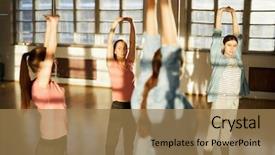  Presentation with octagon two mma fighters standing - Slides having center and looking at themselves background and a coral colored foreground