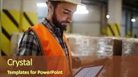  Presentation with data center - Audience pleasing presentation design consisting of center checking up electronic data backdrop and a tawny brown colored foreground