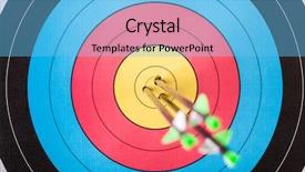  Presentation with archery - Amazing PPT layouts having center excellence - arrows in archery target backdrop and a light blue colored foreground