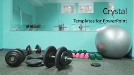  Presentation with mass - Slide set with center mass - image of the dumbbells background and a seafoam green colored foreground