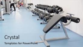  Presentation with mass - PPT layouts enhanced with center mass - image of the dumbbells background and a  colored foreground