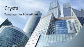 Presentation with russia city - Cool new PPT layouts with center mass - view of towers of moscow backdrop and a light blue colored foreground