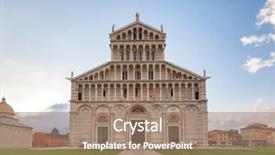  Presentation with roman catholic - Slide deck having center of european medieval art background and a coral colored foreground