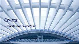  Presentation with modern building - Presentation with center of modern architecture building background and a sky blue colored foreground