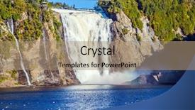  Presentation with cultural center - Presentation theme having center of old quebec background and a coral colored foreground