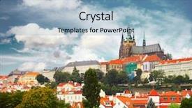  Presentation with prague - Presentation design with center of prague czech republic background and a light blue colored foreground
