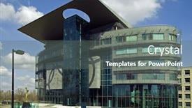  Presentation with olympic - Presentation theme having center of the polish olympic committee in warsaw inside also museum of sport background and a gray colored foreground