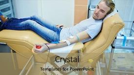  Presentation with gory blood - Slides featuring selfless man transfusing his blood background and a coral colored foreground