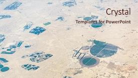  Presentation with qatar - Slide deck featuring center pivot - aerial view of circular fields background and a lemonade colored foreground