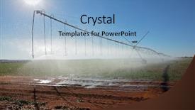  Presentation with water irrigation pivot - Slides having center pivot crop irrigation system background and a light blue colored foreground