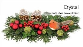  Presentation with red gold white - Slides with centerpiece - christmas decoration with red bauble background and a white colored foreground