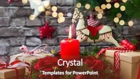 Presentation with candle christmas - Slides enhanced with centerpiece - christmas decorations with red candle background and a tawny brown colored foreground